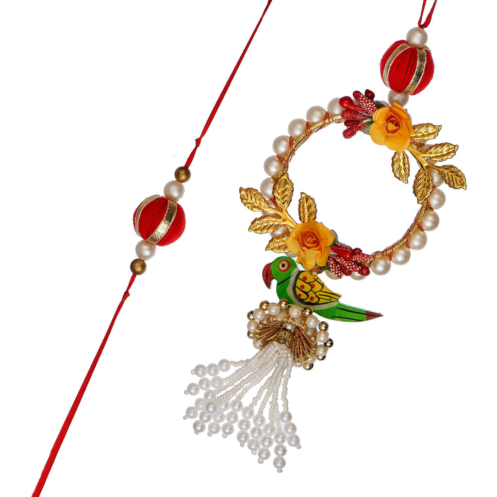 Designer Bhaiya Bhabhi Rakhi and Roli Chawal Pack Kafalo