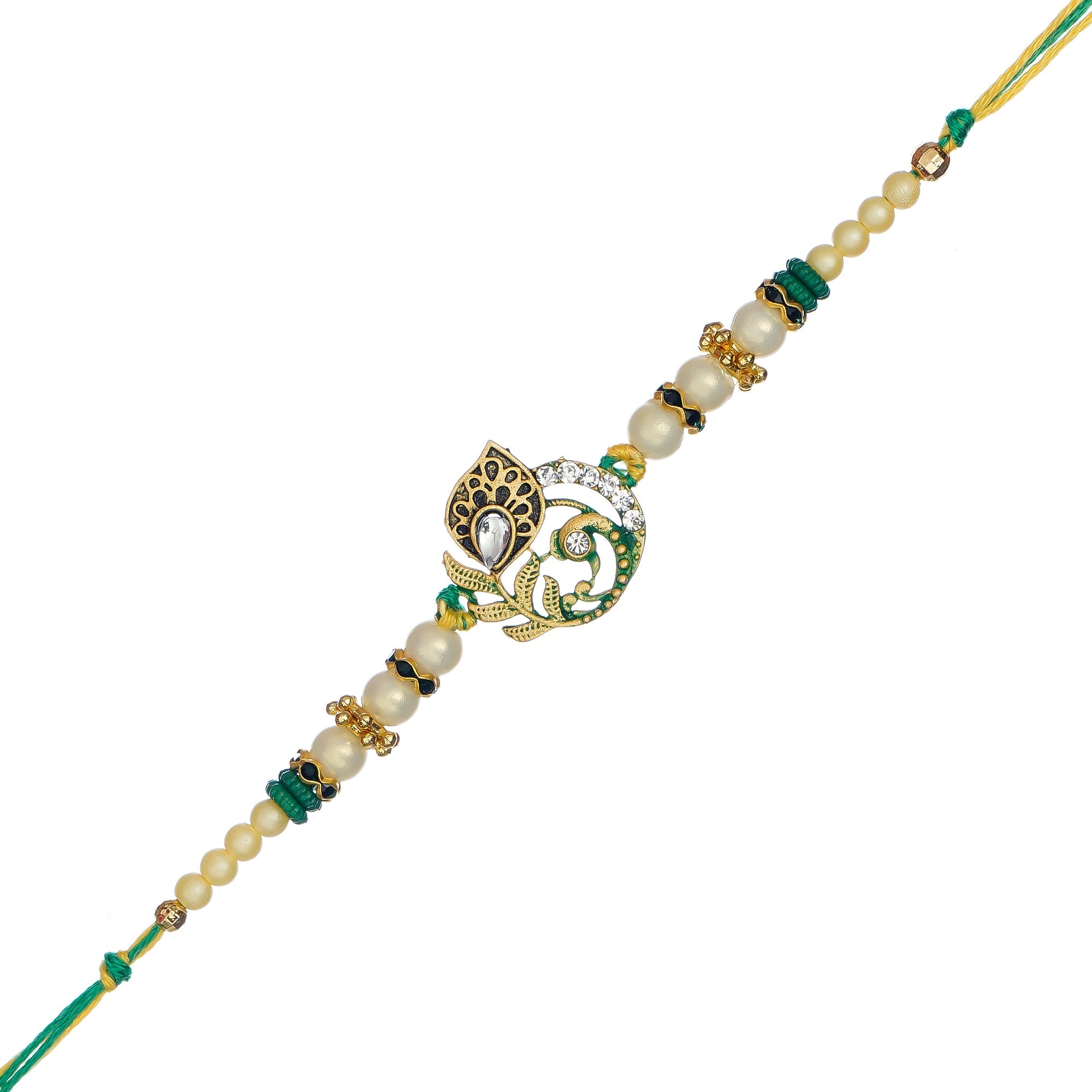Designer Mor Pankh Rakhi and Roli Chawal Pack Kafalo