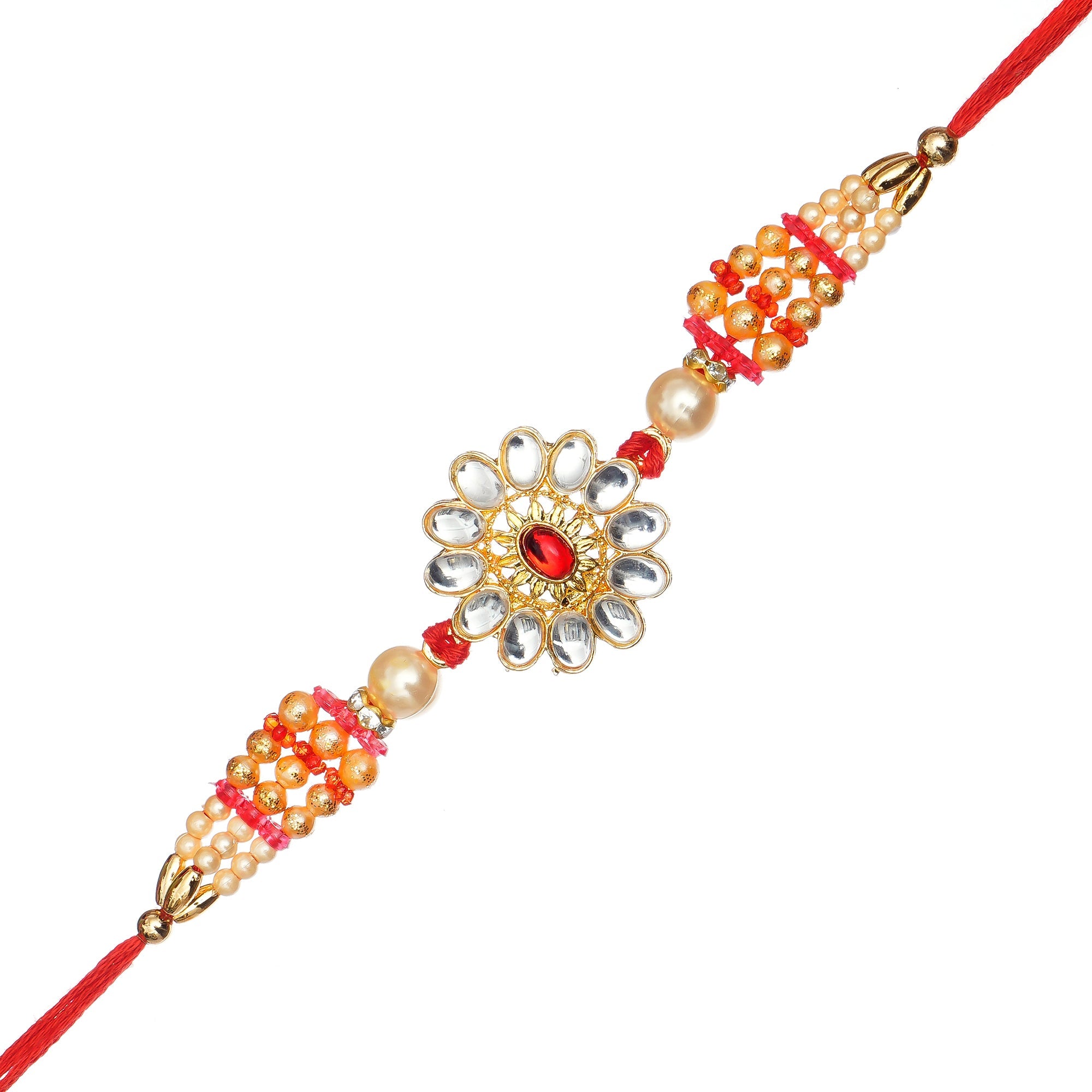 Desginer Rakhi and Roli Chawal Pack, Best Wishes Greeting Card Kafalo