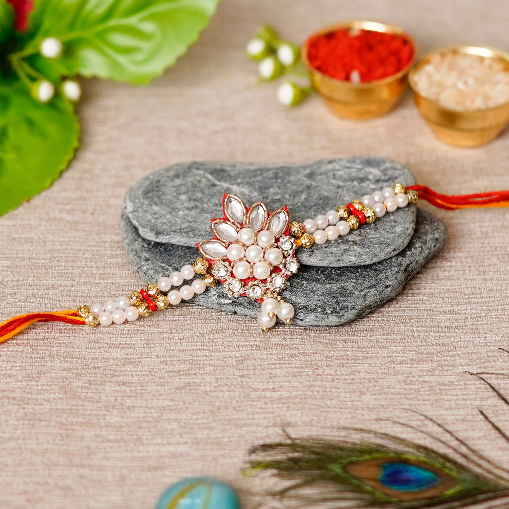 Desginer Rakhi and Roli Chawal Pack, Best Wishes Greeting Card Kafalo