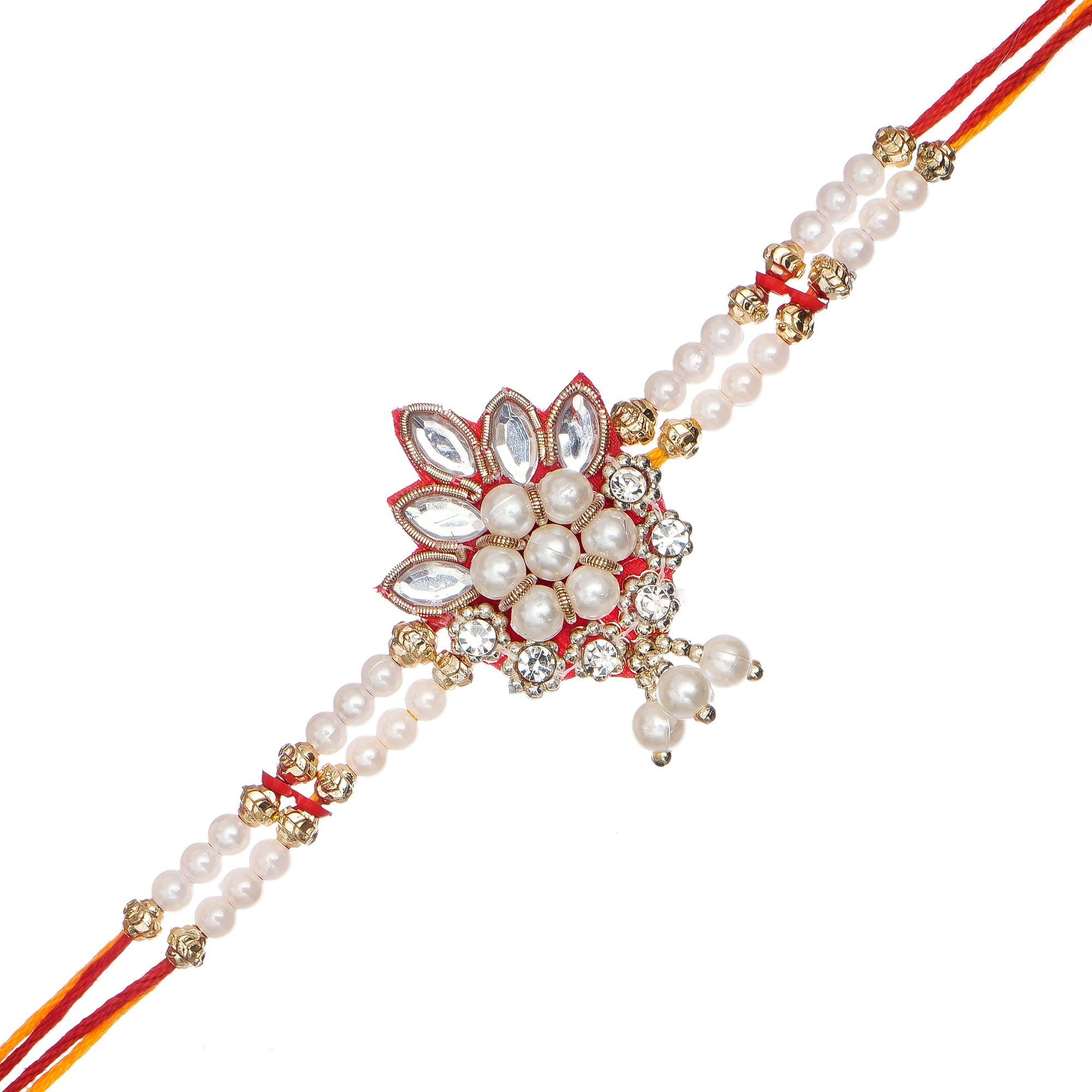 Desginer Rakhi and Roli Chawal Pack, Best Wishes Greeting Card Kafalo