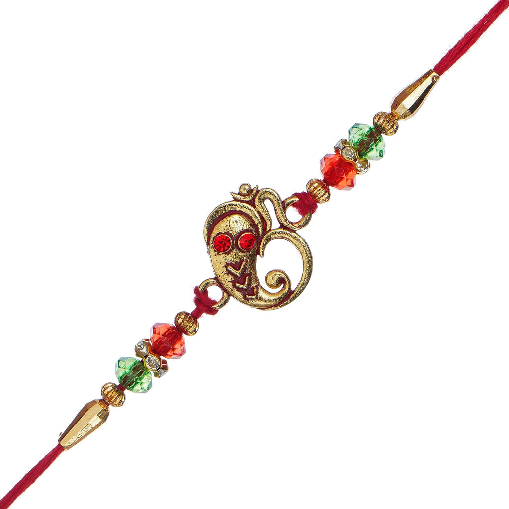 Designer Ganesha Rakhi and Roli Chawal Pack Kafalo