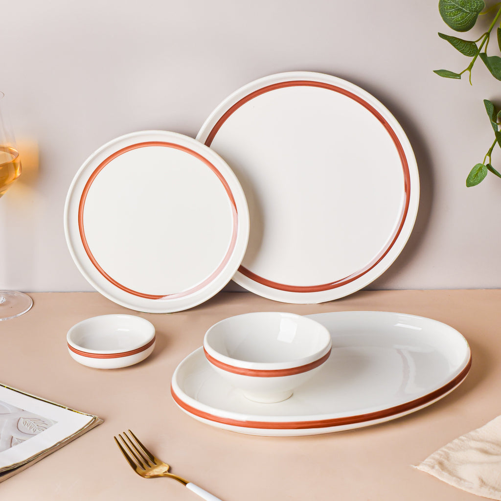 Ivory Ceramic Snack Plate 8 Inch Nestasia