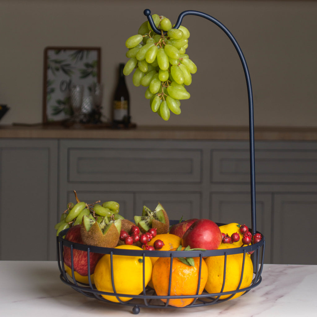 Wire Fruit Holder Basket with Banana Hanger Nestasia
