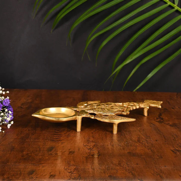 Brass Peacock Pooja Spoon (11 Inch) Vedansh Craft