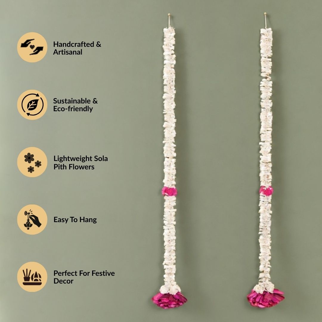 Bellaflora Wall Hanging Decor Pink Set Of 2 Nestasia