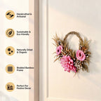 Rustic Rosy Ecofriendly Front Door Wreath 24cm Nestasia
