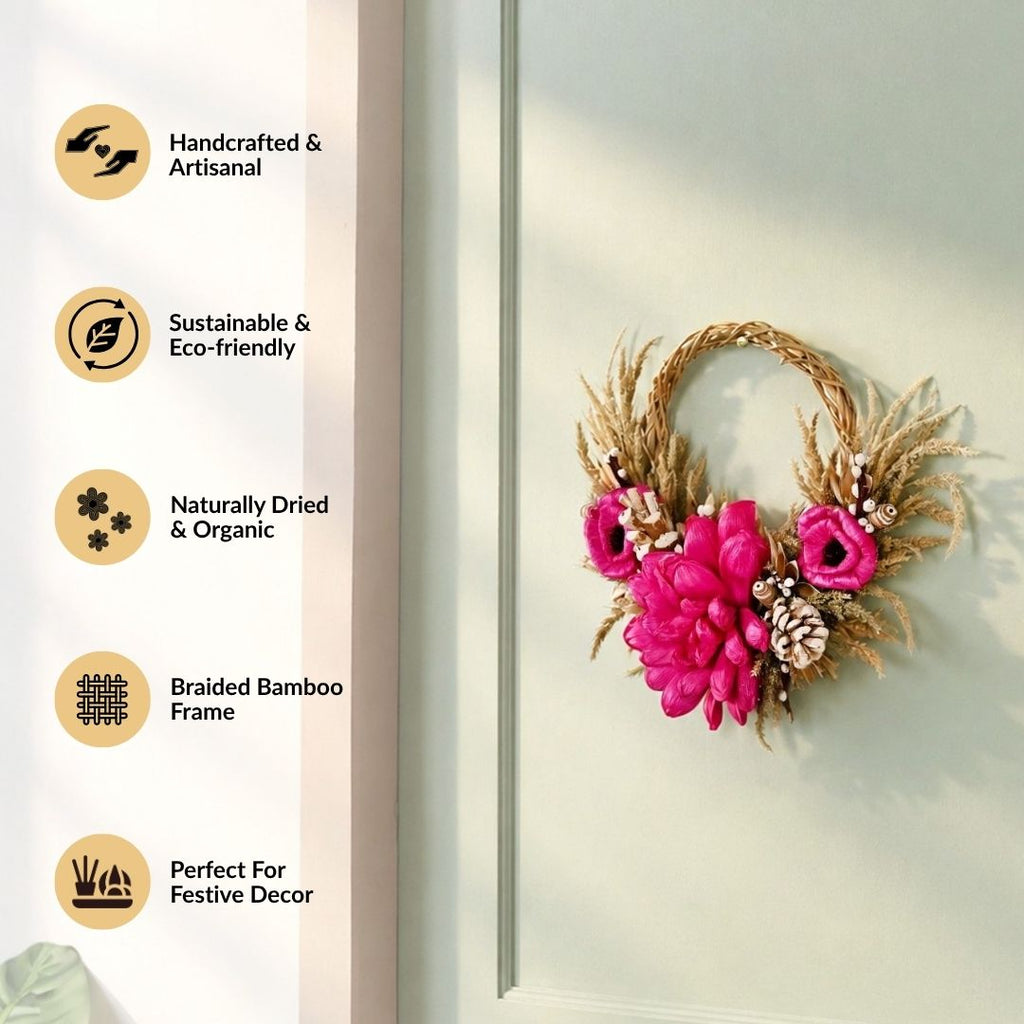 Festival Flora Handmade Organic Flower Wreath 24cm Nestasia