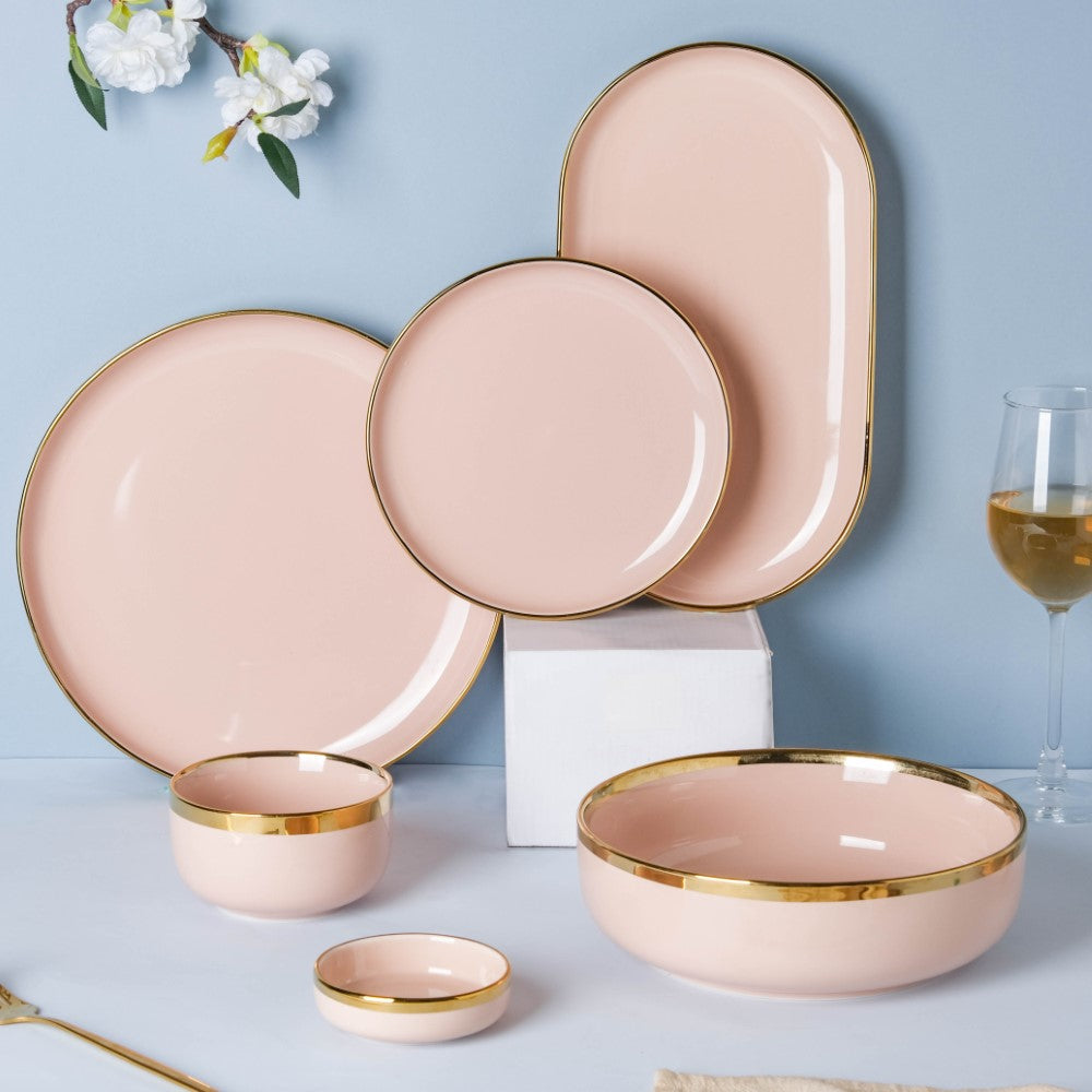 VERA Pink 27 Piece Dinner Set For 6 Nestasia