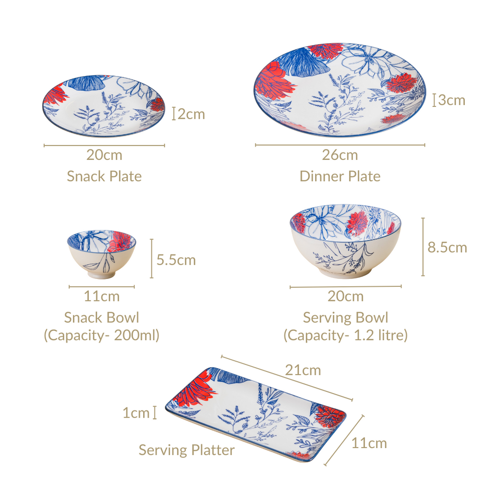 Oriental Elegance 22 Piece Dinner Set For 6 Nestasia