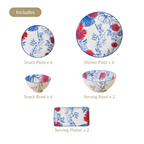 Oriental Elegance 22 Piece Dinner Set For 6 Nestasia