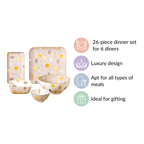 Dandelion 26 Piece Dinnerware For 6 Nestasia