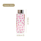 Little Hearts Glass Water Bottle 500ml Nestasia