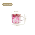 Heart XO Glass Small Size Cup Set Of 2 Pink 140ml Nestasia