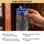 Sapphire Sipper With Straw Set Of 2 In Gift Box Nestasia