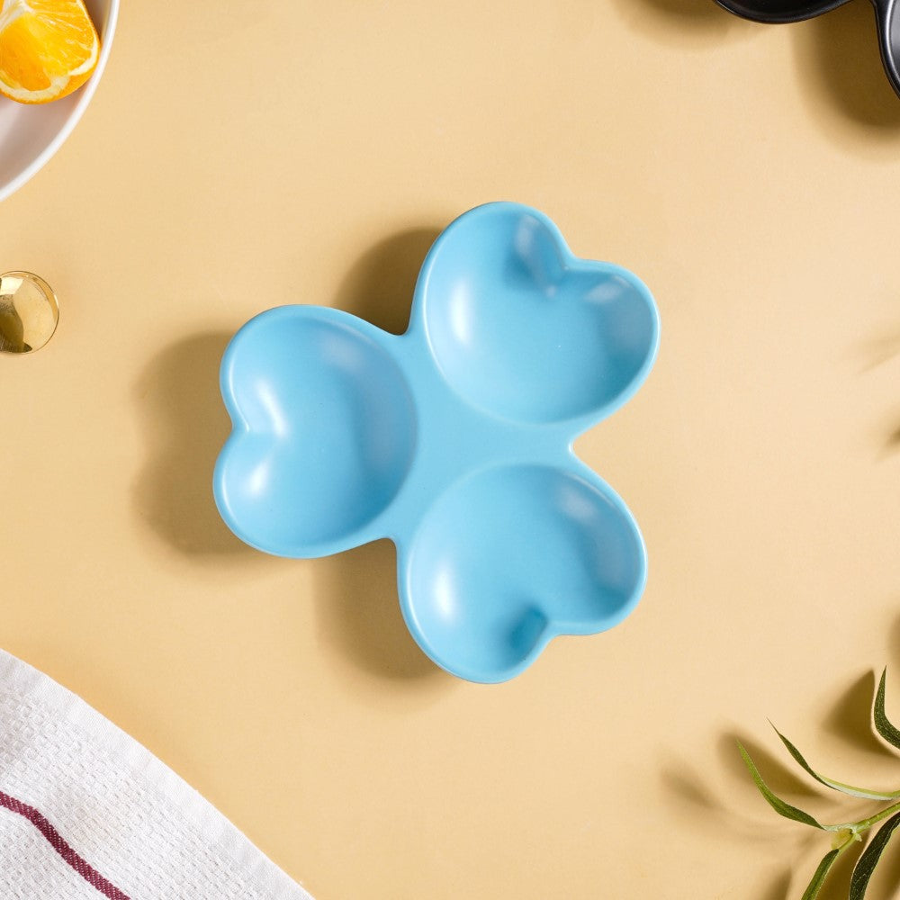 Floral Section Dip Plate Blue Nestasia