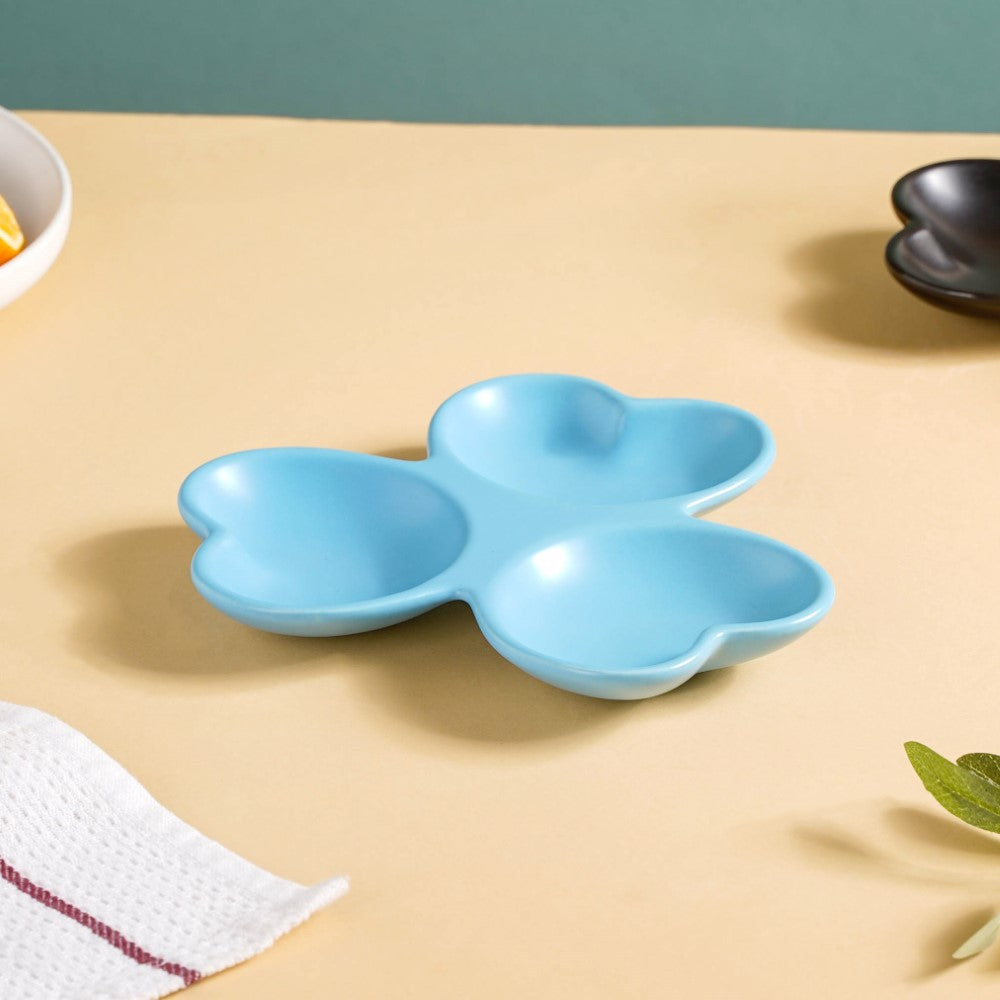 Floral Section Dip Plate Blue Nestasia