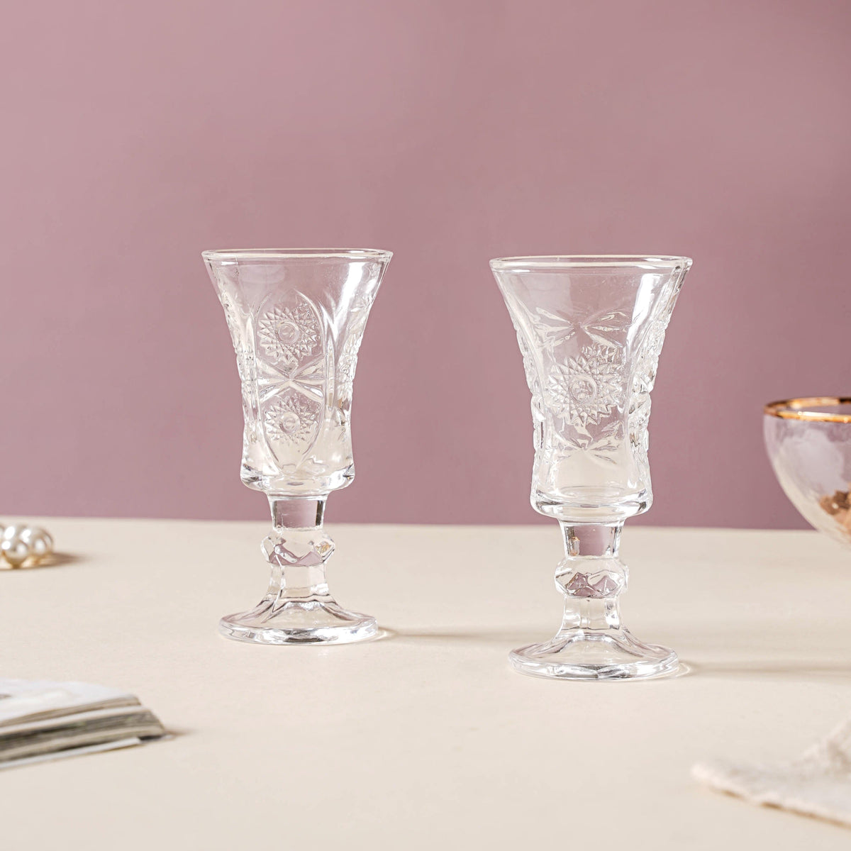 Designed Small Stemmed Glass Set of 2 Nestasia