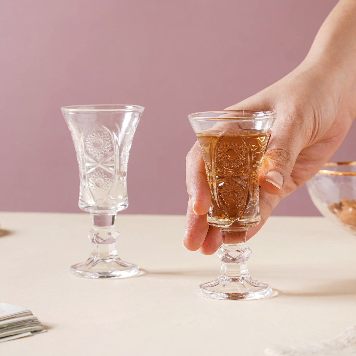 Designed Small Stemmed Glass Set of 2 Nestasia