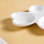 Floral Section Dip Plate White Nestasia