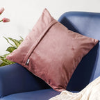 Old Rose Pink Quilted Velvet Cushion Cover 16 inch Nestasia