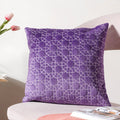 Violet Quilted Velvet Cushion Cover 16 inch Nestasia
