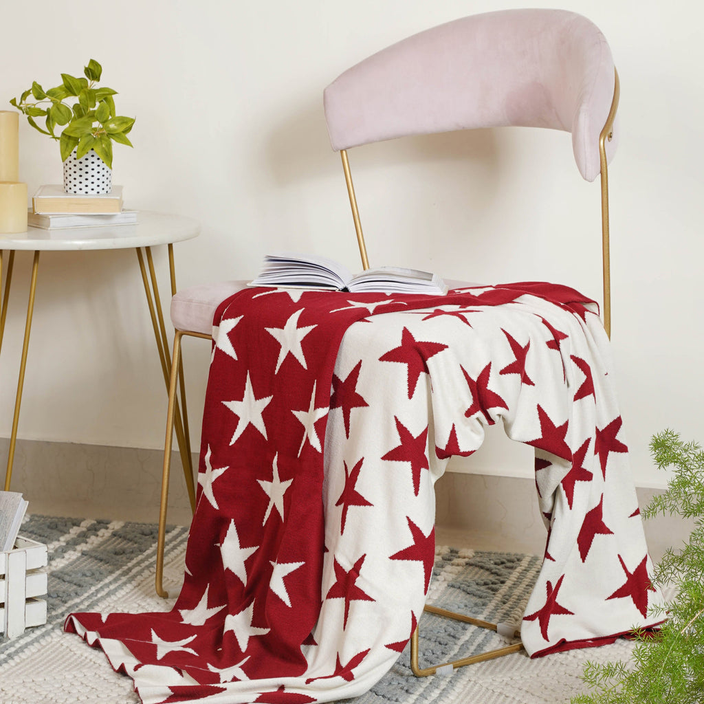 Maroon Star Throw Nestasia