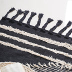 Black Handwoven Carpet for Living Room Nestasia