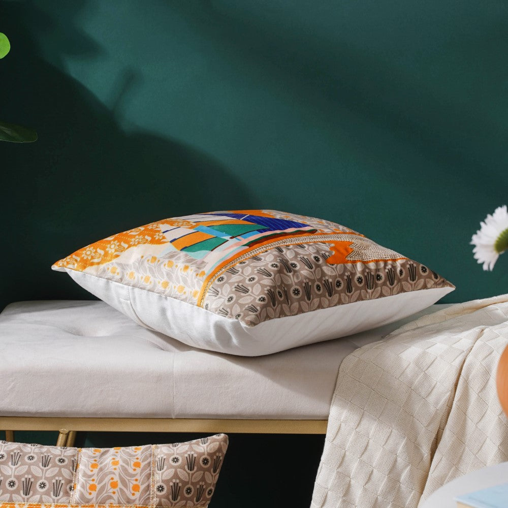Twin Boats Velvet Cushion Cover 16 inch Nestasia