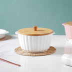 Snow White Scalloped Pot With Lid 8 Inch Nestasia