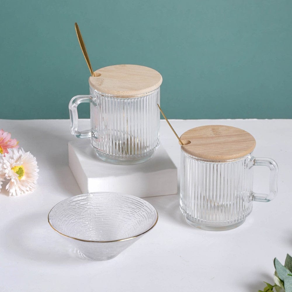 Aurora Teatime Mug And Bowl Gift Hamper Set Of 5 Nestasia