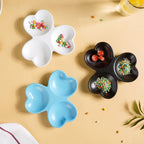 Floral Section Dip Plate White Nestasia