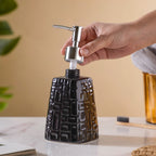Pyramid Textured Ceramic Dispenser Black 7 Inch Nestasia