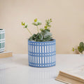 Blue Linear Sculpted Pot Nestasia