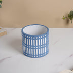 Blue Linear Sculpted Pot Nestasia
