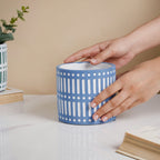 Blue Linear Sculpted Pot Nestasia