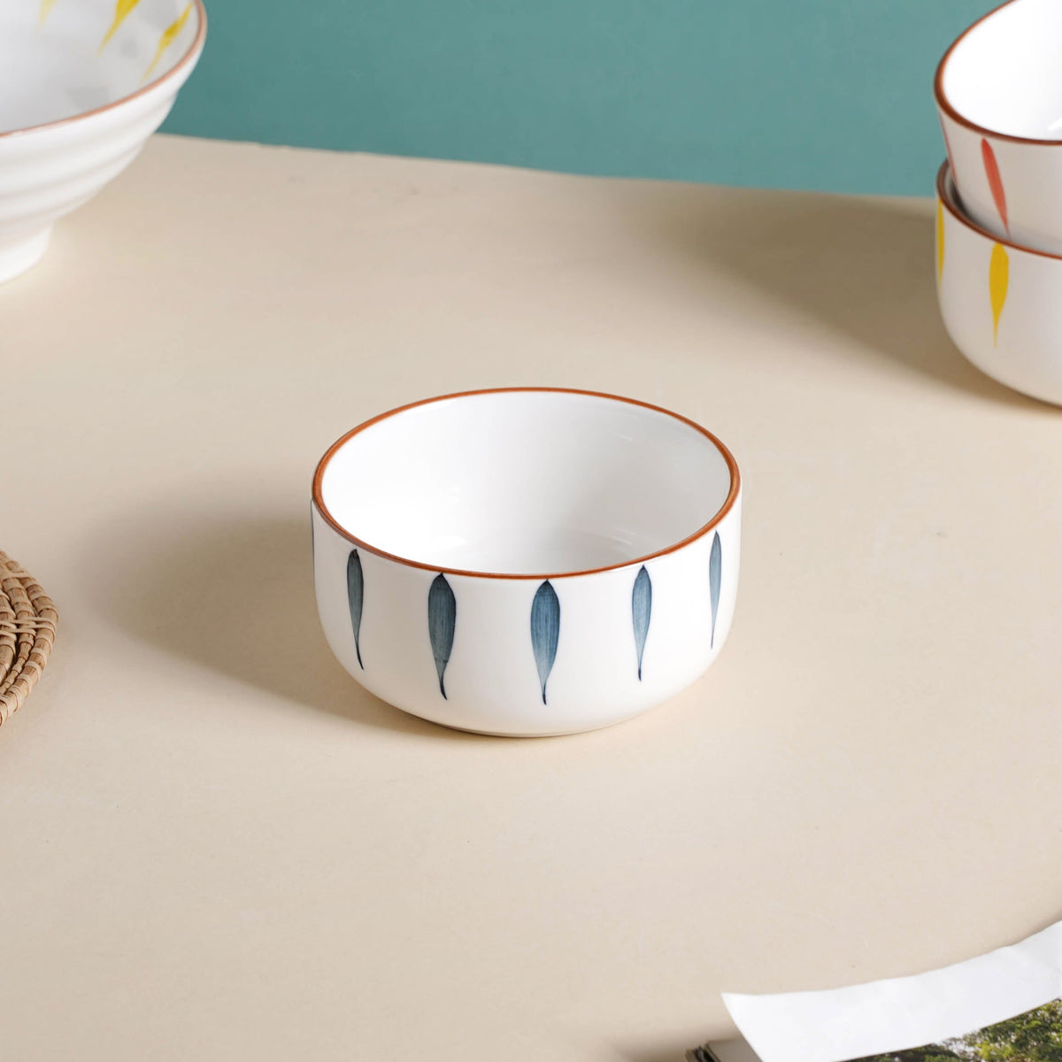 Teardrop Ceramic Soup Bowl Blue Nestasia
