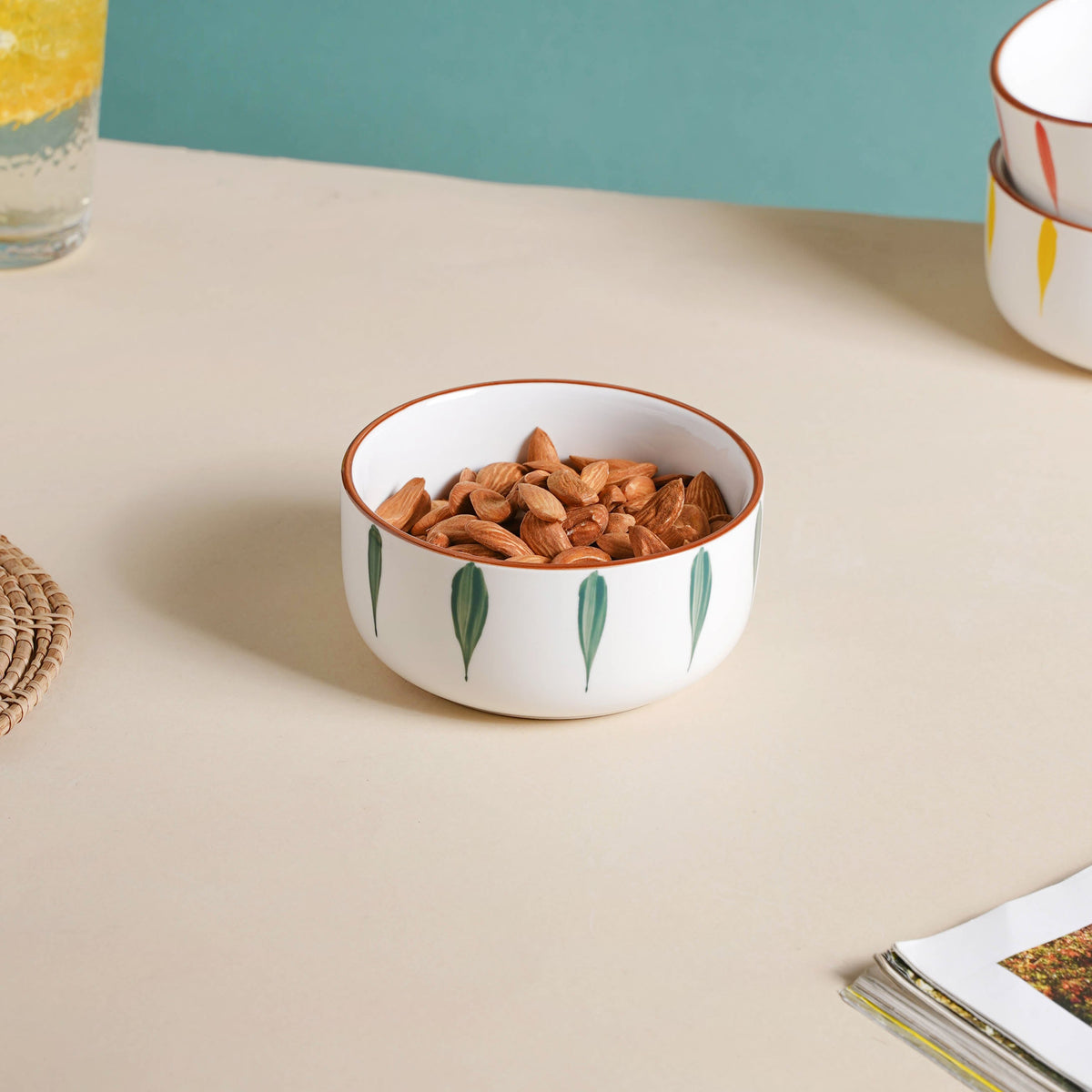 Teardrop Ceramic Soup Bowl Green Nestasia