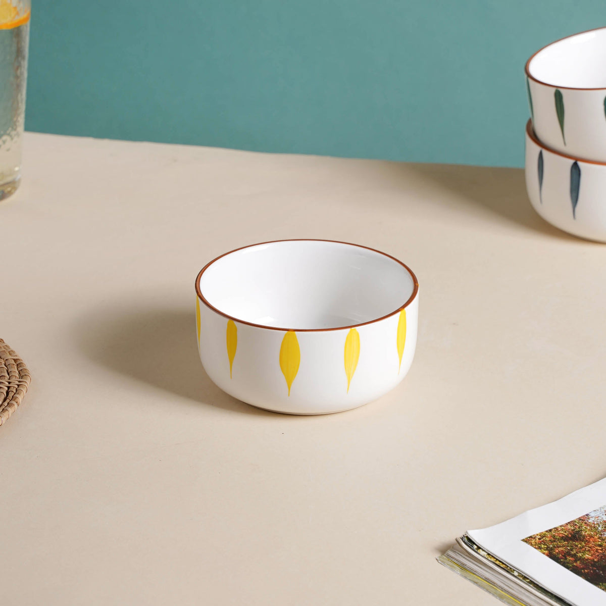 Teardrop Ceramic Soup Bowl Yellow Nestasia