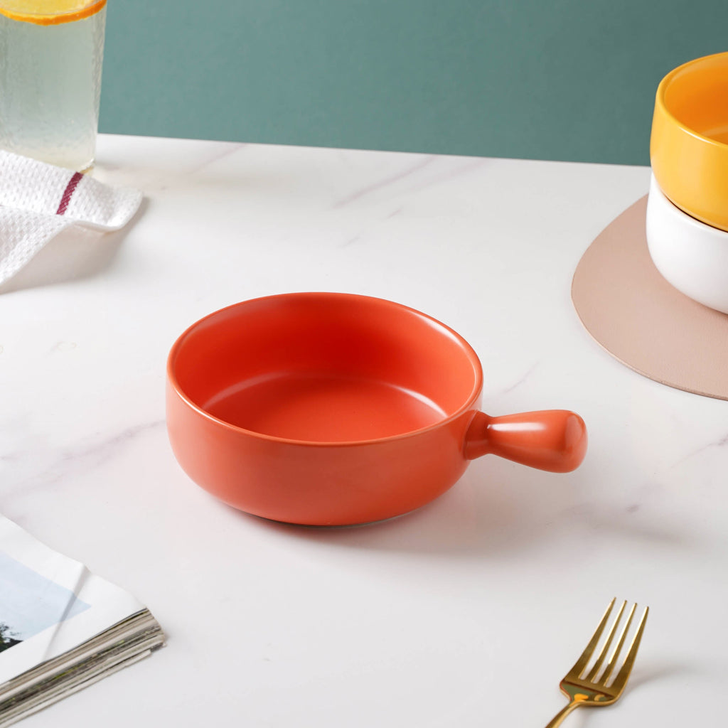 Orange Sherbet Baking Pan With Handle Nestasia