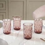 Purple Drinking Glass Set of 4 Nestasia