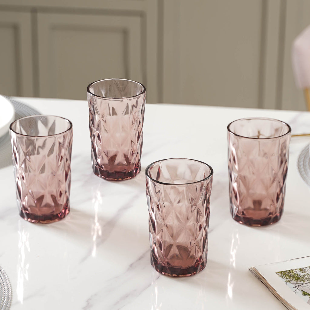 Purple Drinking Glass Set of 4 Nestasia