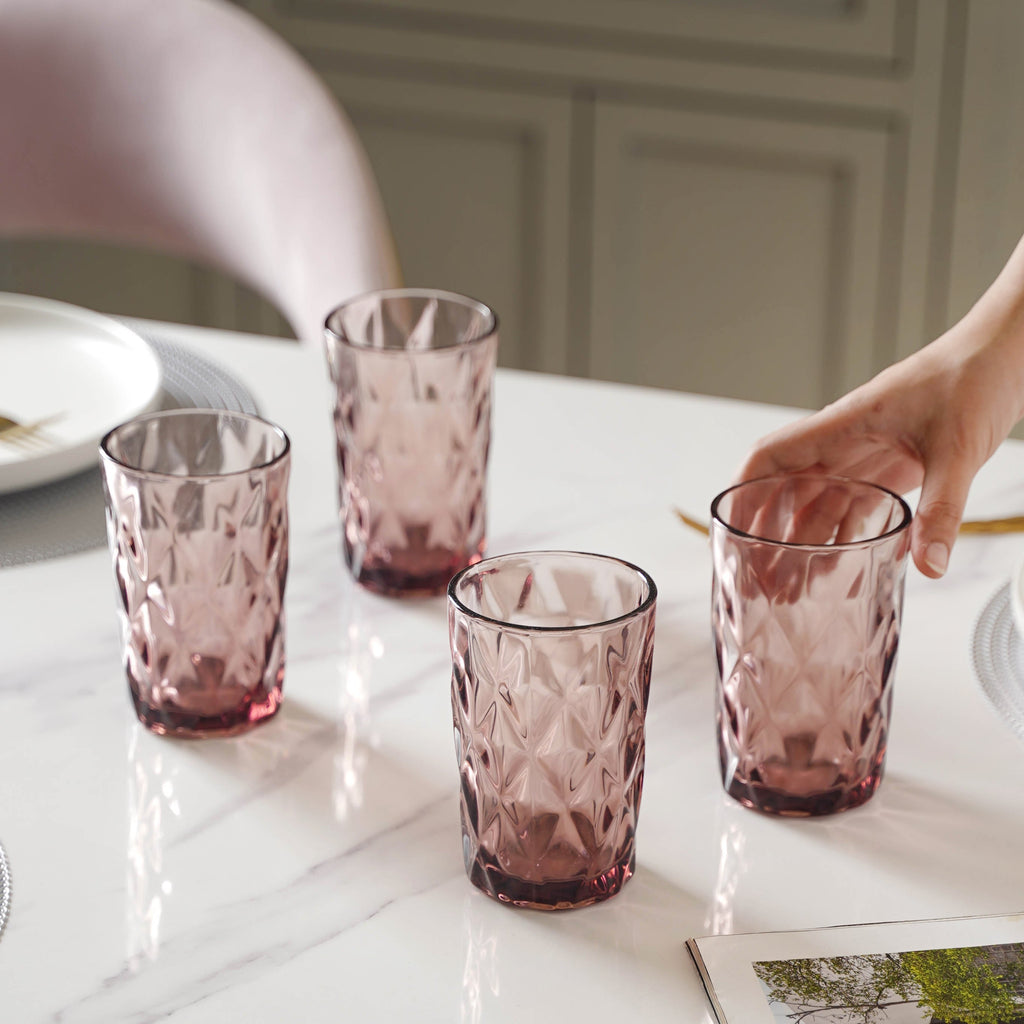 Purple Drinking Glass Set of 4 Nestasia