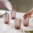 Purple Drinking Glass Set of 4 Nestasia