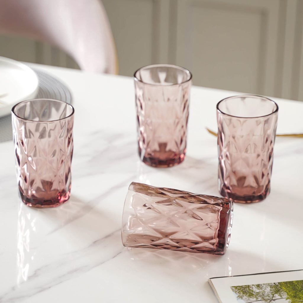 Purple Drinking Glass Set of 4 Nestasia