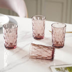 Purple Drinking Glass Set of 4 Nestasia