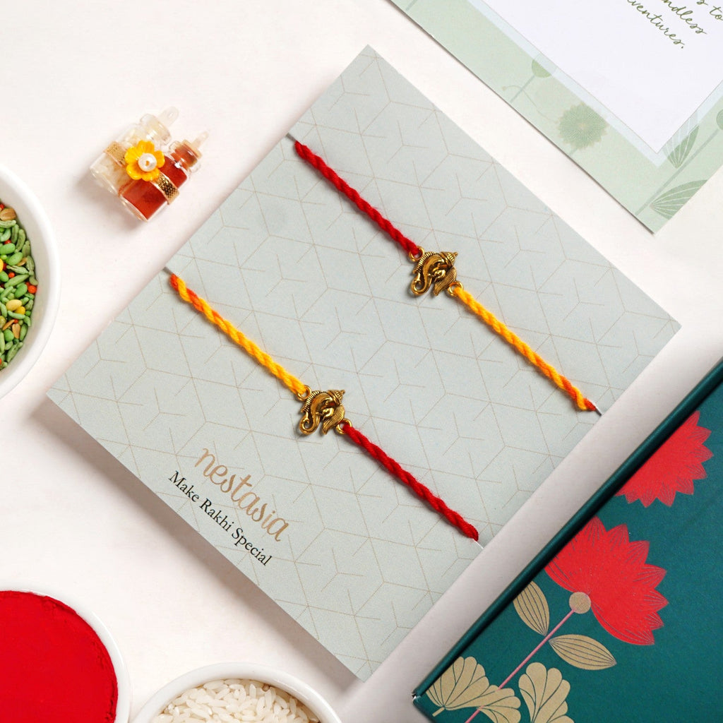 Shubh Ganesh Rakhi Duo Set Nestasia