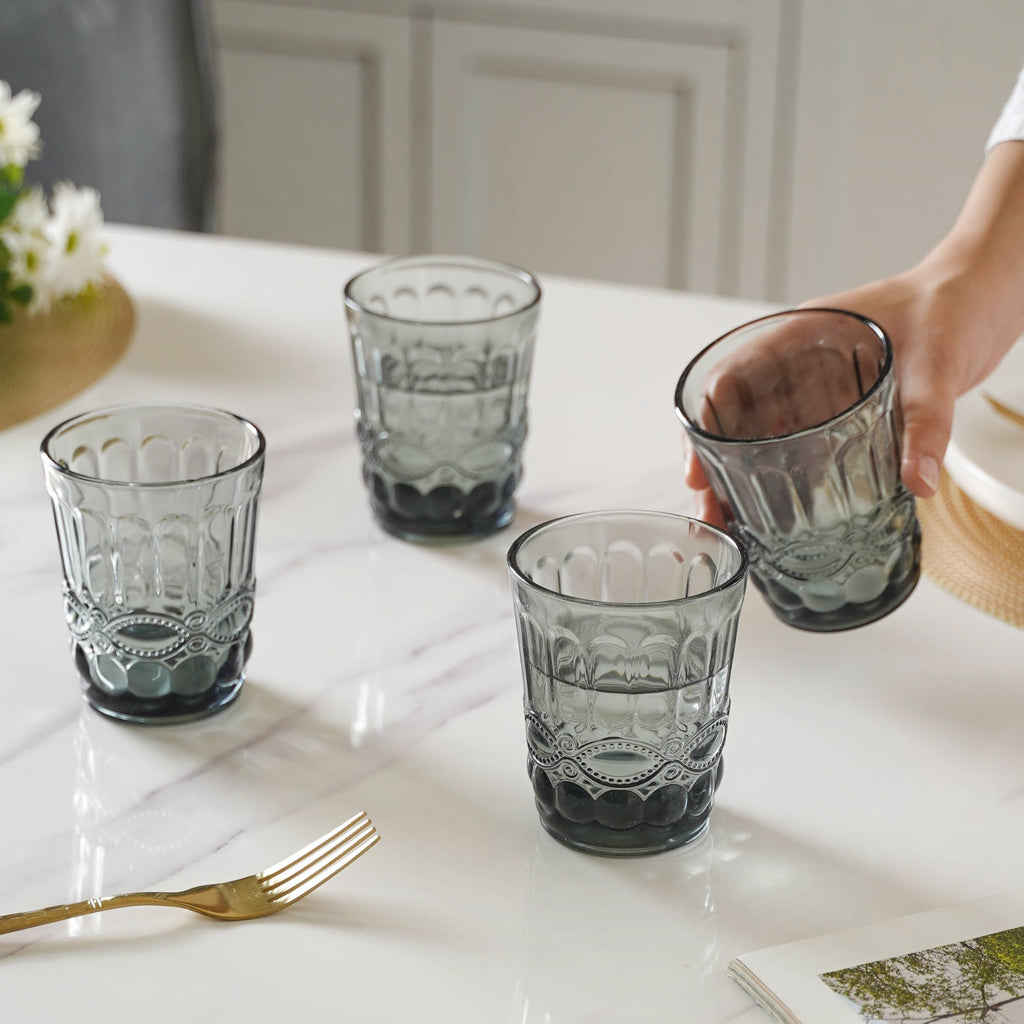 Crystal Glass Water Cup Set of 4 Nestasia