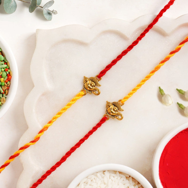 Shubh Ganesh Rakhi Duo Set Nestasia