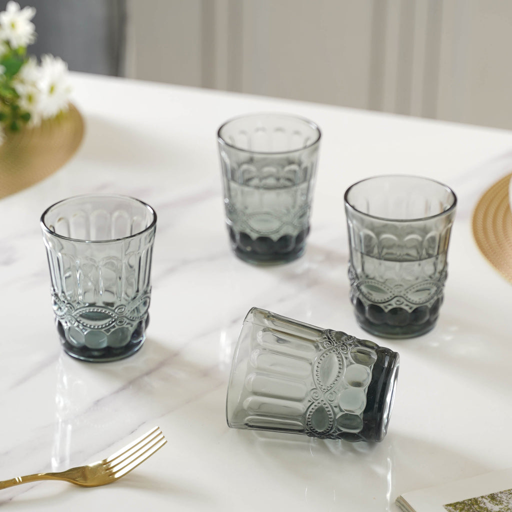 Crystal Glass Water Cup Set of 4 Nestasia